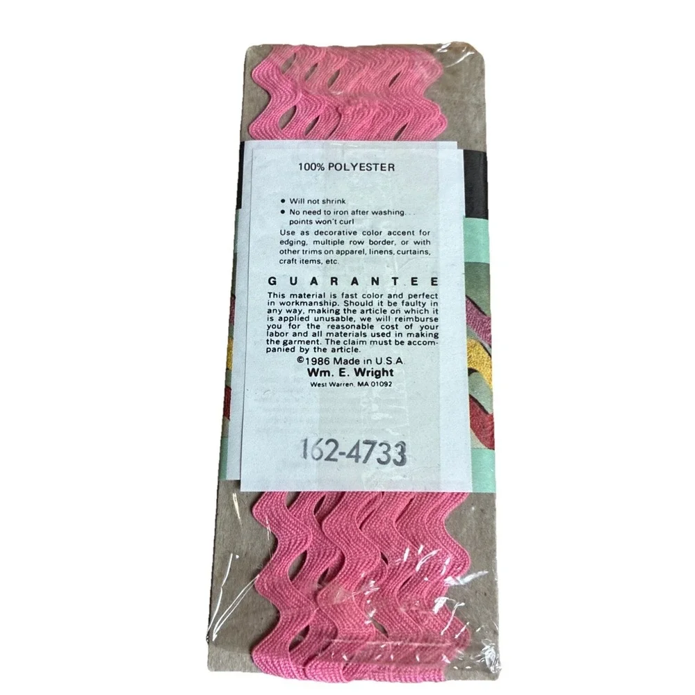 Wright's Sewing RICK RACK Pink Blue Medium 1/2